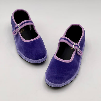 Bebe Mary Jane velluto viola