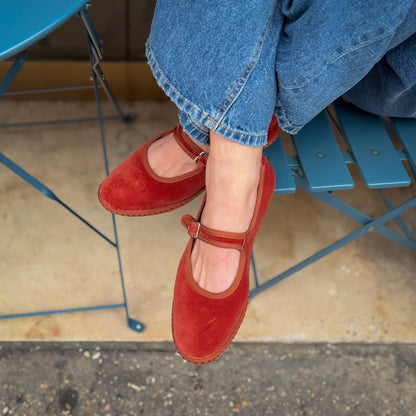 Bebe Mary Jane velluto terra bruciata