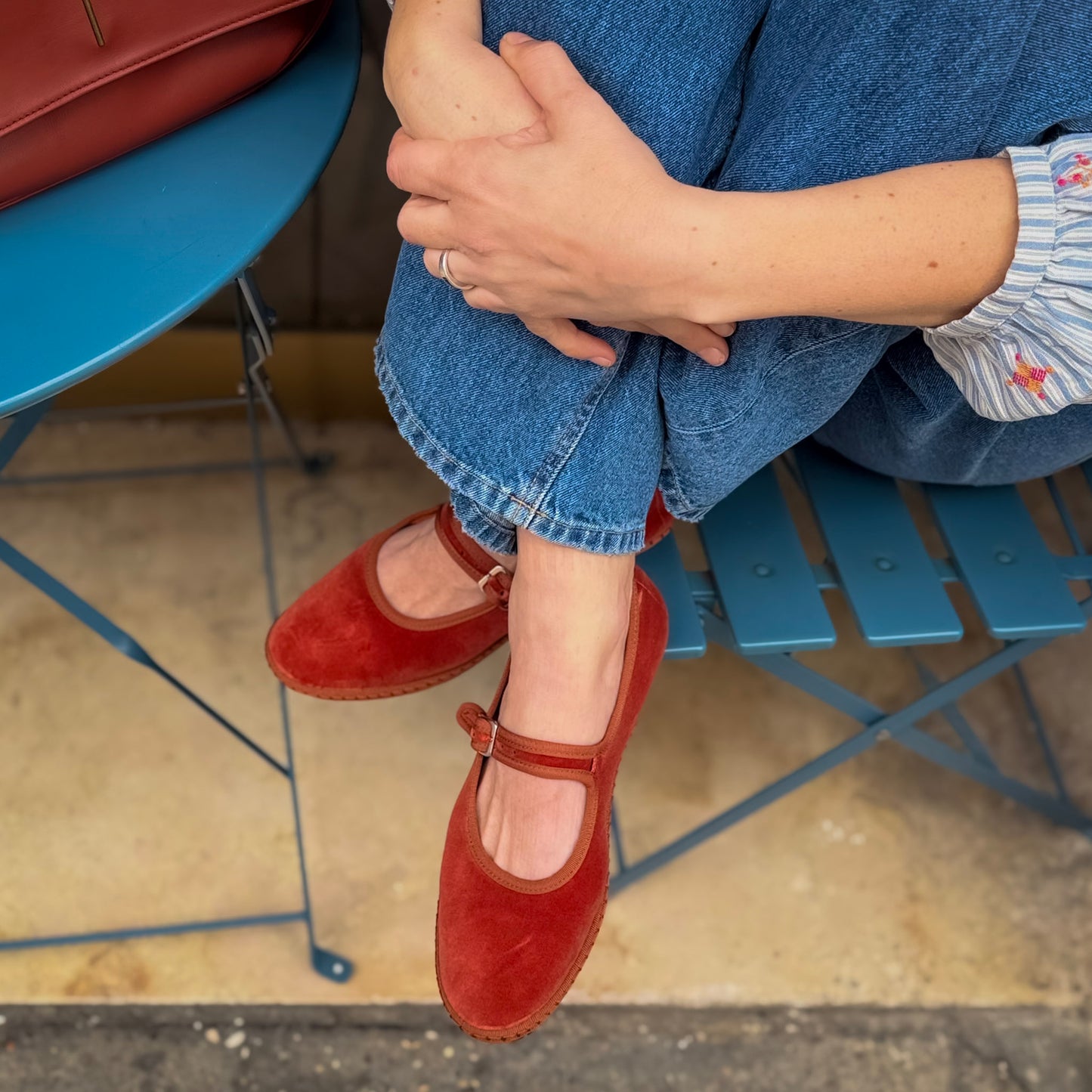 Bebe Mary Jane velluto terra bruciata