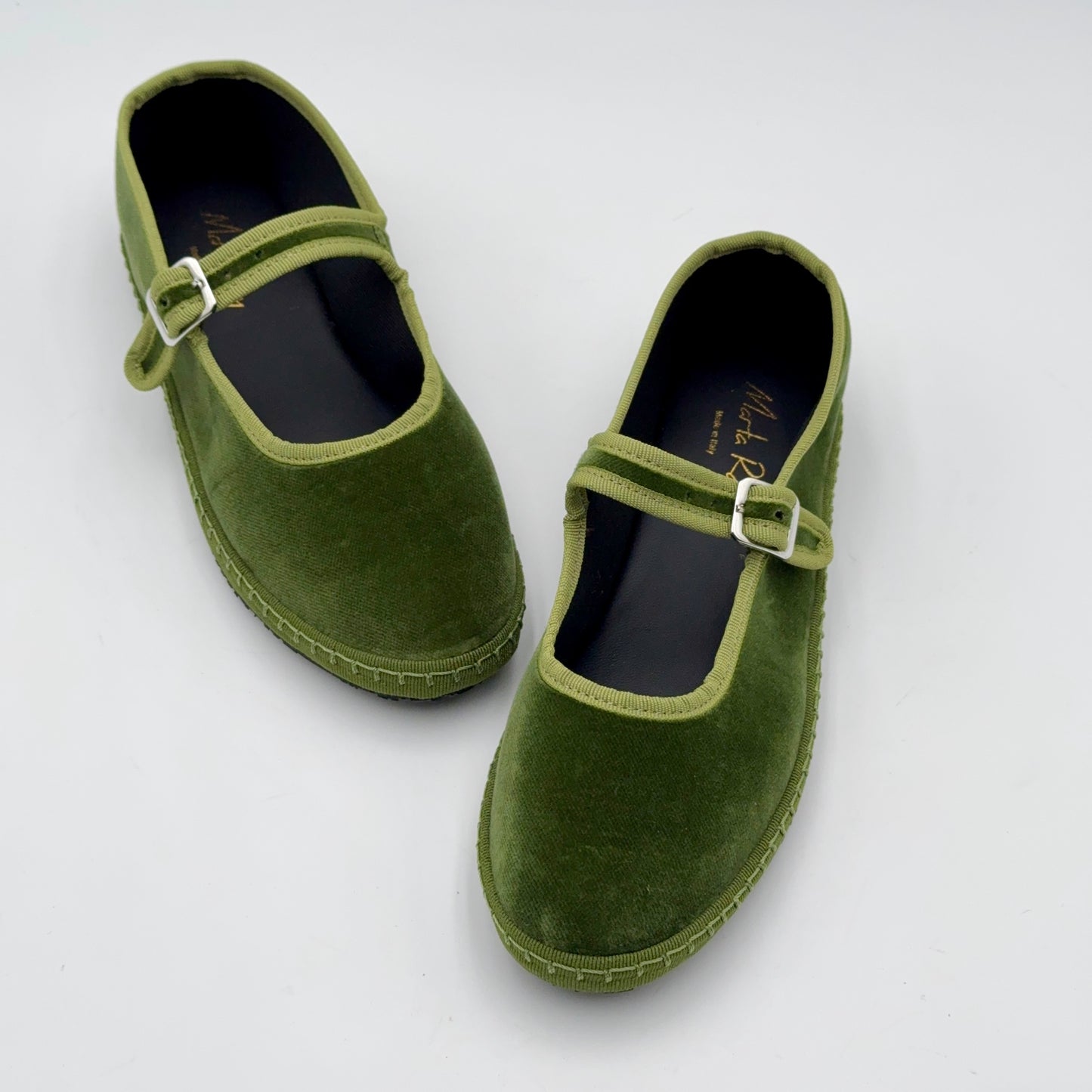 Bebe Mary Jane velluto verde oliva