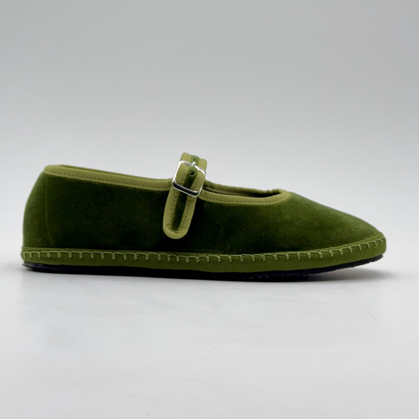 Bebe Mary Jane velluto verde oliva