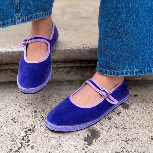 Bebe Mary Jane velluto viola