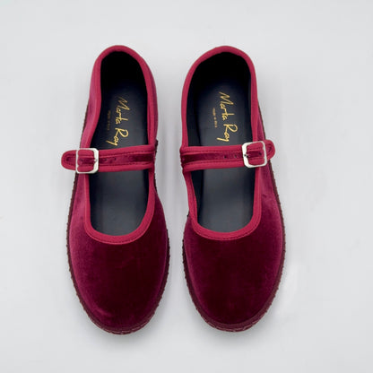 Bebe mary jane velluto bordeaux