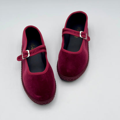 Bebe mary jane velluto bordeaux