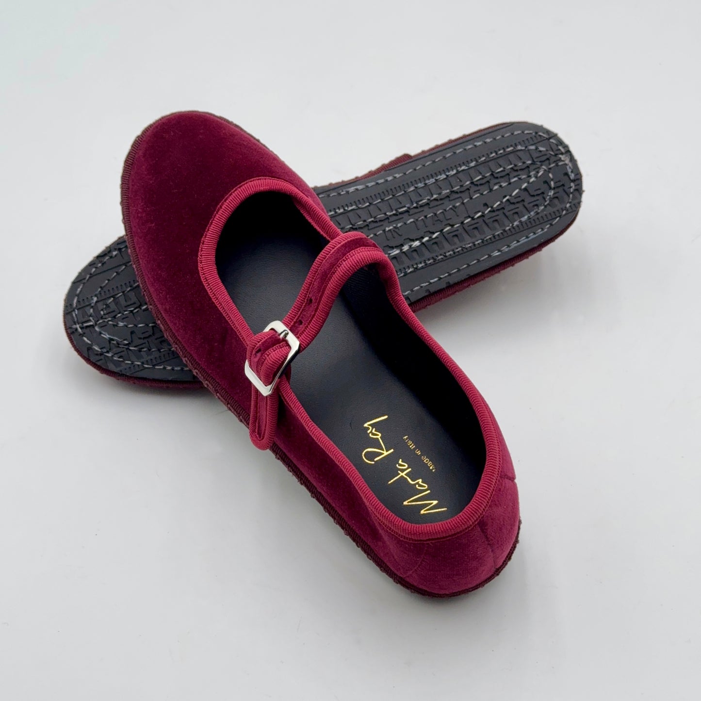 Bebe mary jane velluto bordeaux