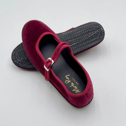 Bebe mary jane velluto bordeaux