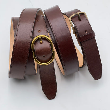 Cintura altezza 3 cm cuoio scuro