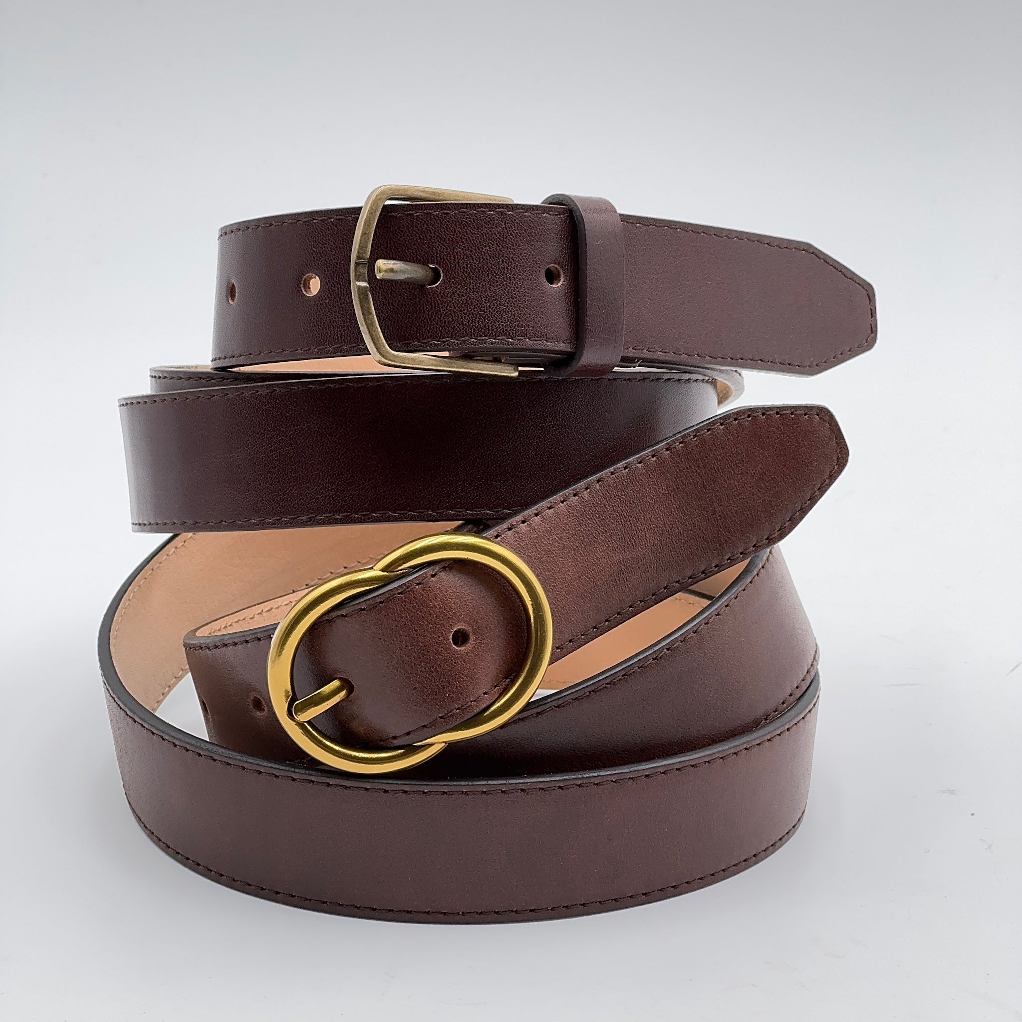 Cintura altezza 3 cm cuoio scuro