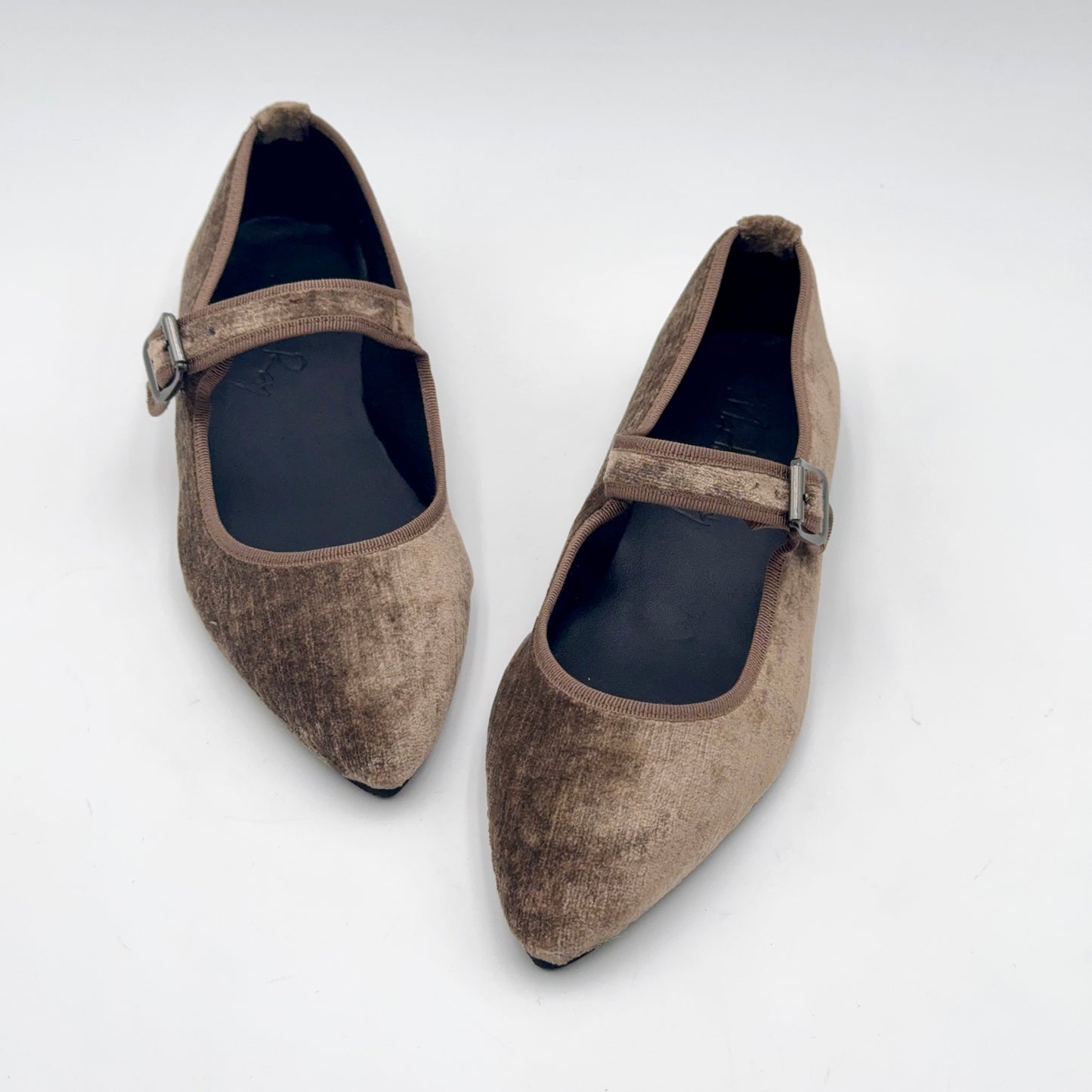 Flavia Mary Jane velluto perla visone