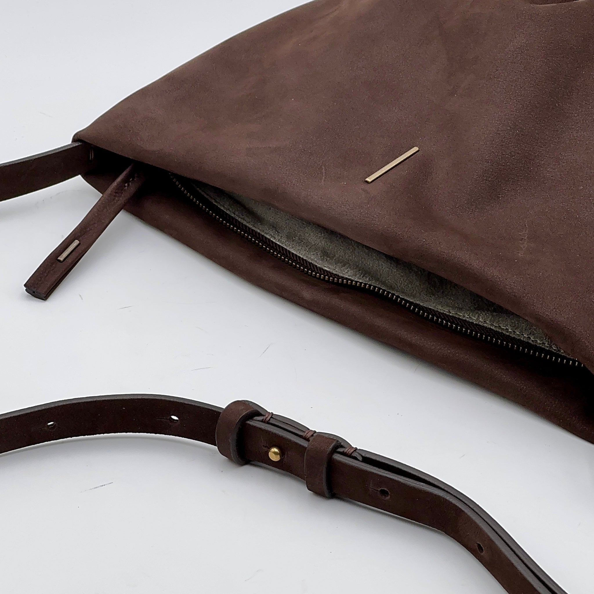Fleta mousse English leather - shoulder strap in brown leather