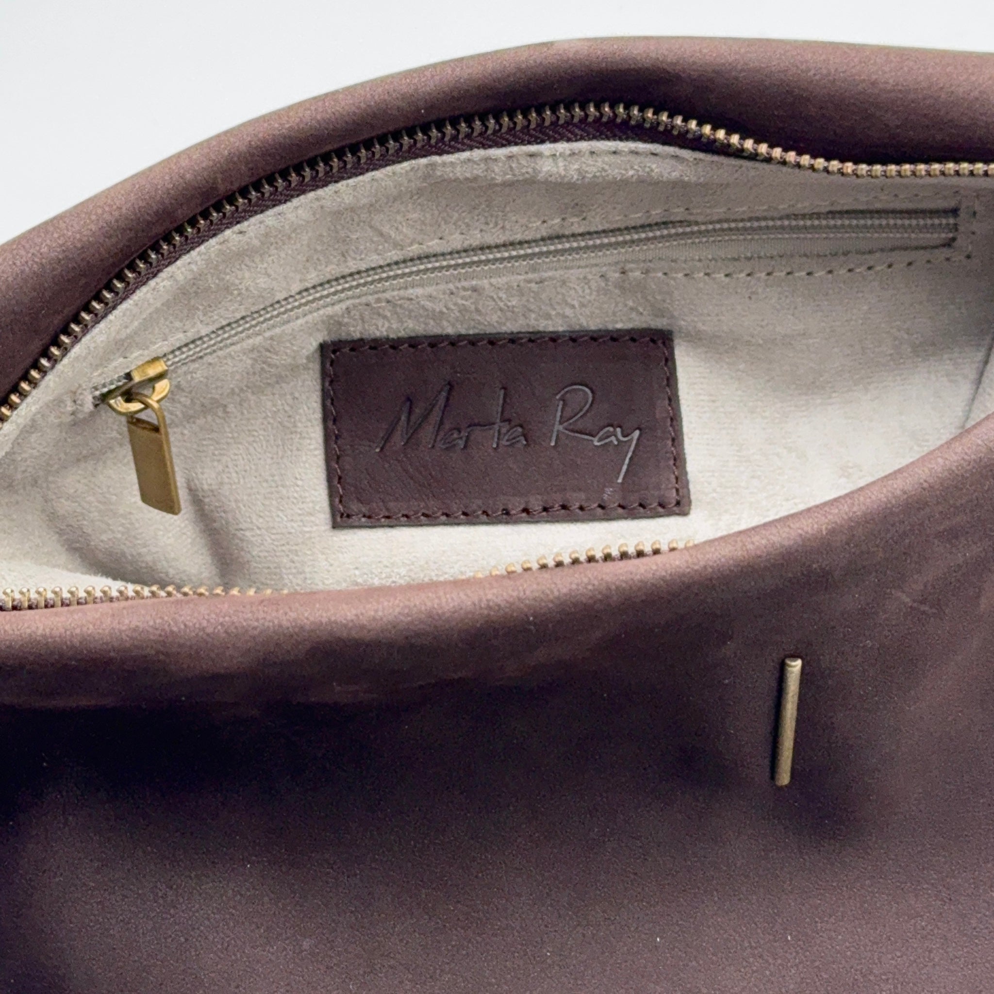 Fleta mousse English leather - shoulder strap in brown leather