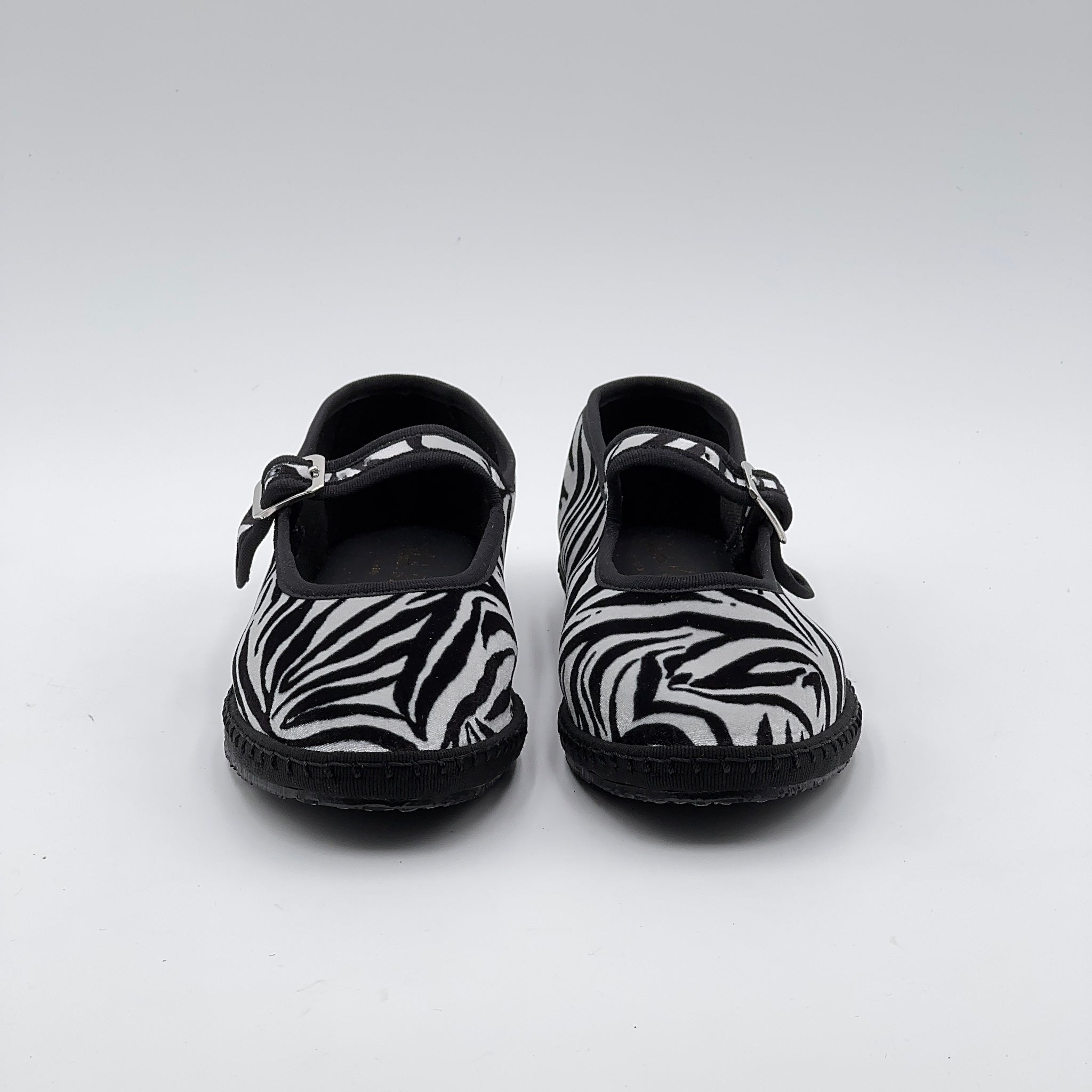 Bebe Mary Jane velluto zebra bianco/nero