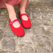 Bebe mary jane velluto rosso fiamma