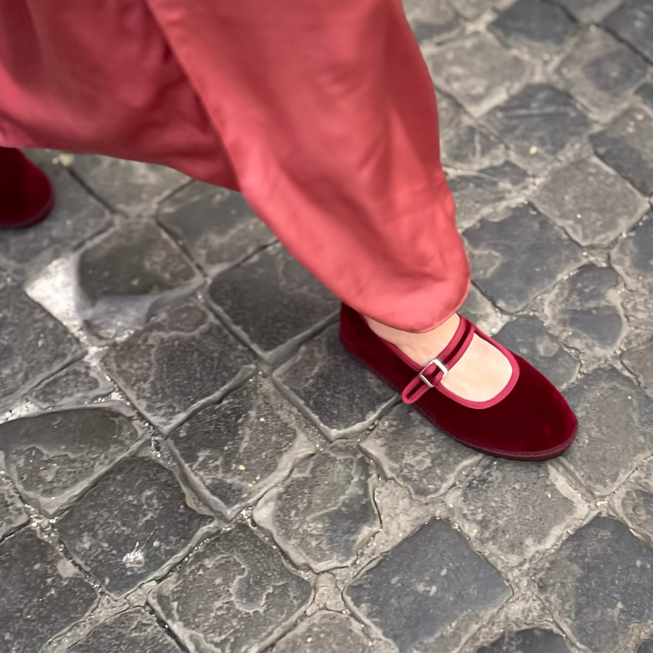 Bebe mary jane velluto bordeaux