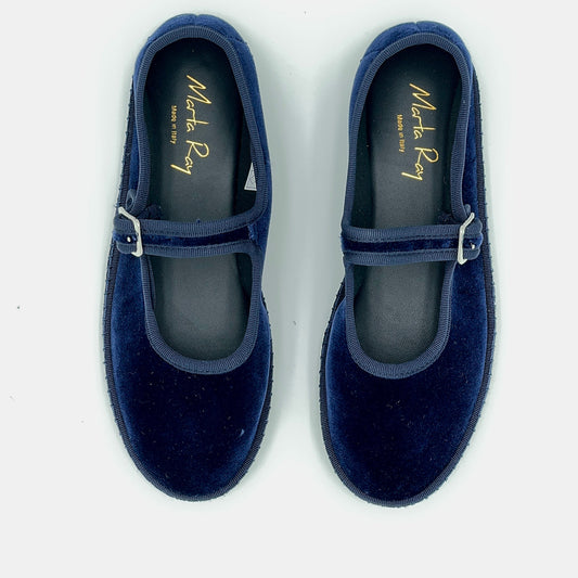 Friulana Mary Jane velluto blue scuro