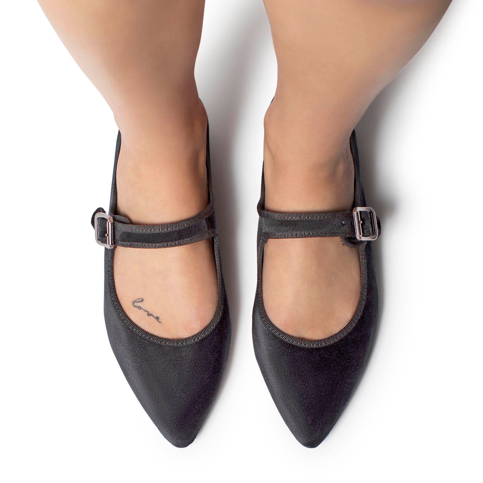 Flavia Mary Jane velluto nero