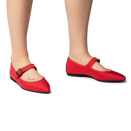 Scarpetta Flavia MJ satin rosso
