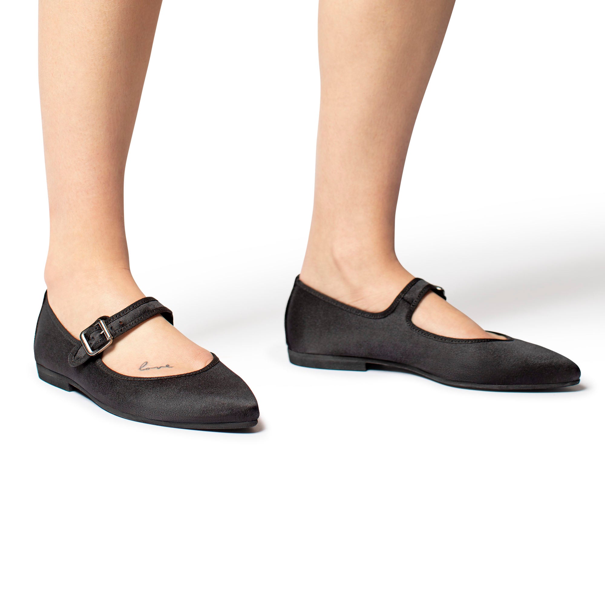 Flavia Mary Jane satin nero