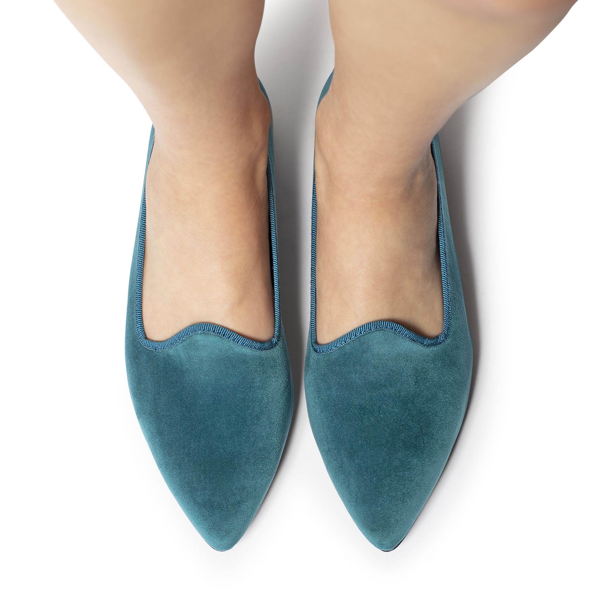 Scarpetta Flavia velluto ottanio