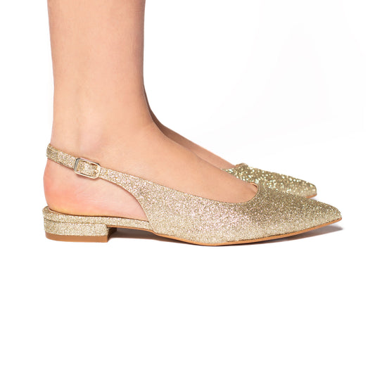 Nigel slingback glitter platino 23