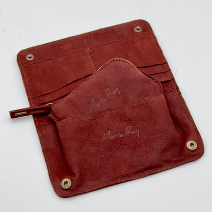 Kiki wallet long beach mud - brown leather wallet