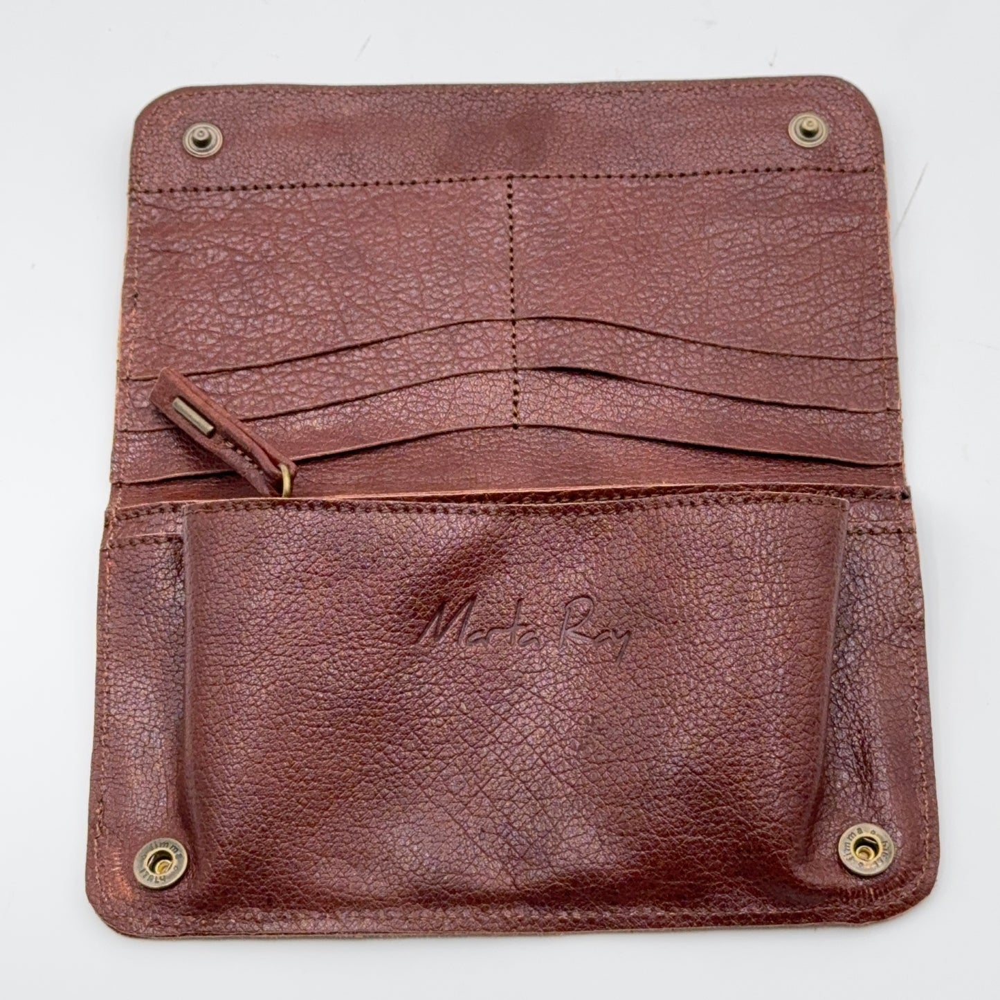 Kiki wallet long beach mud - brown leather wallet