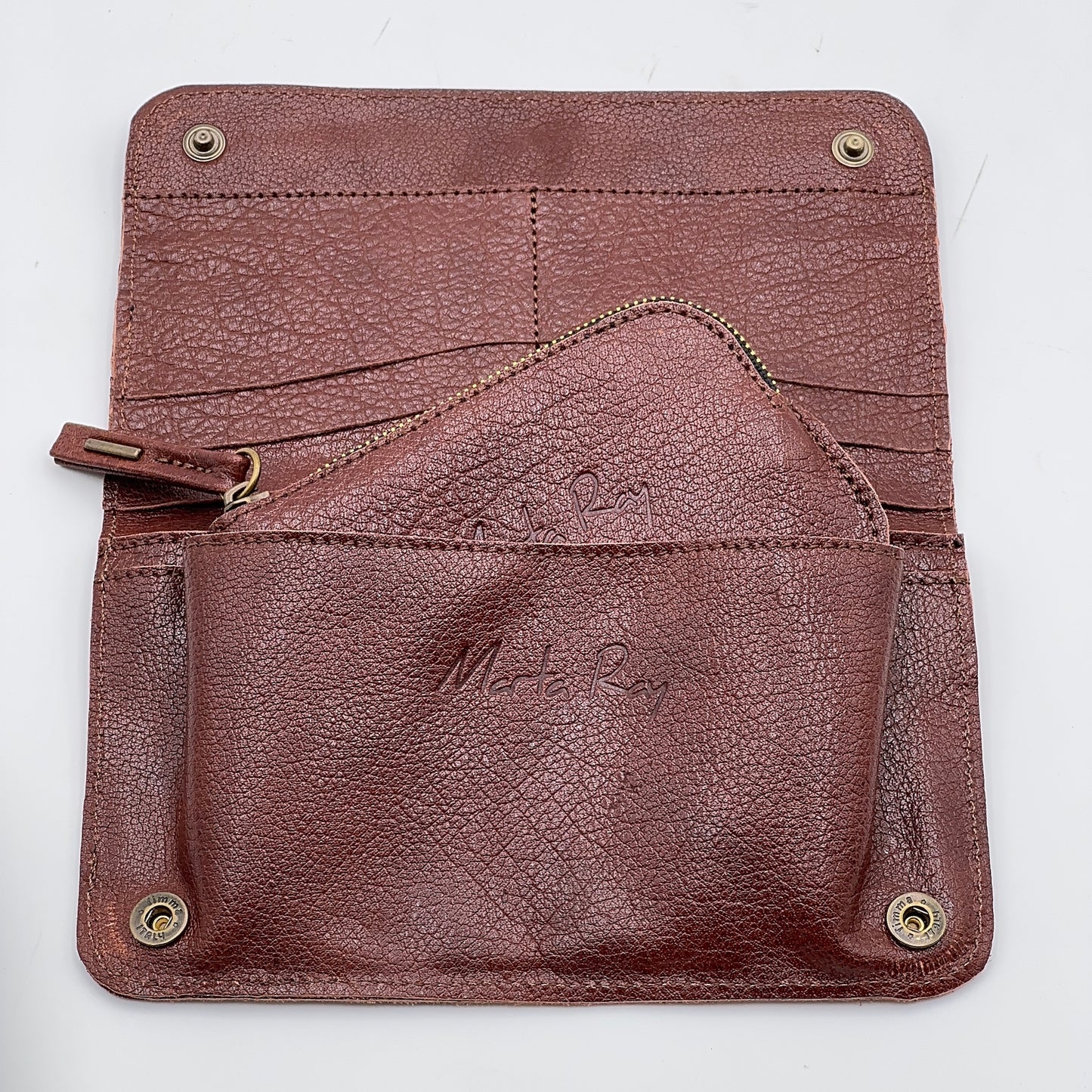 Kiki wallet long beach mud - brown leather wallet