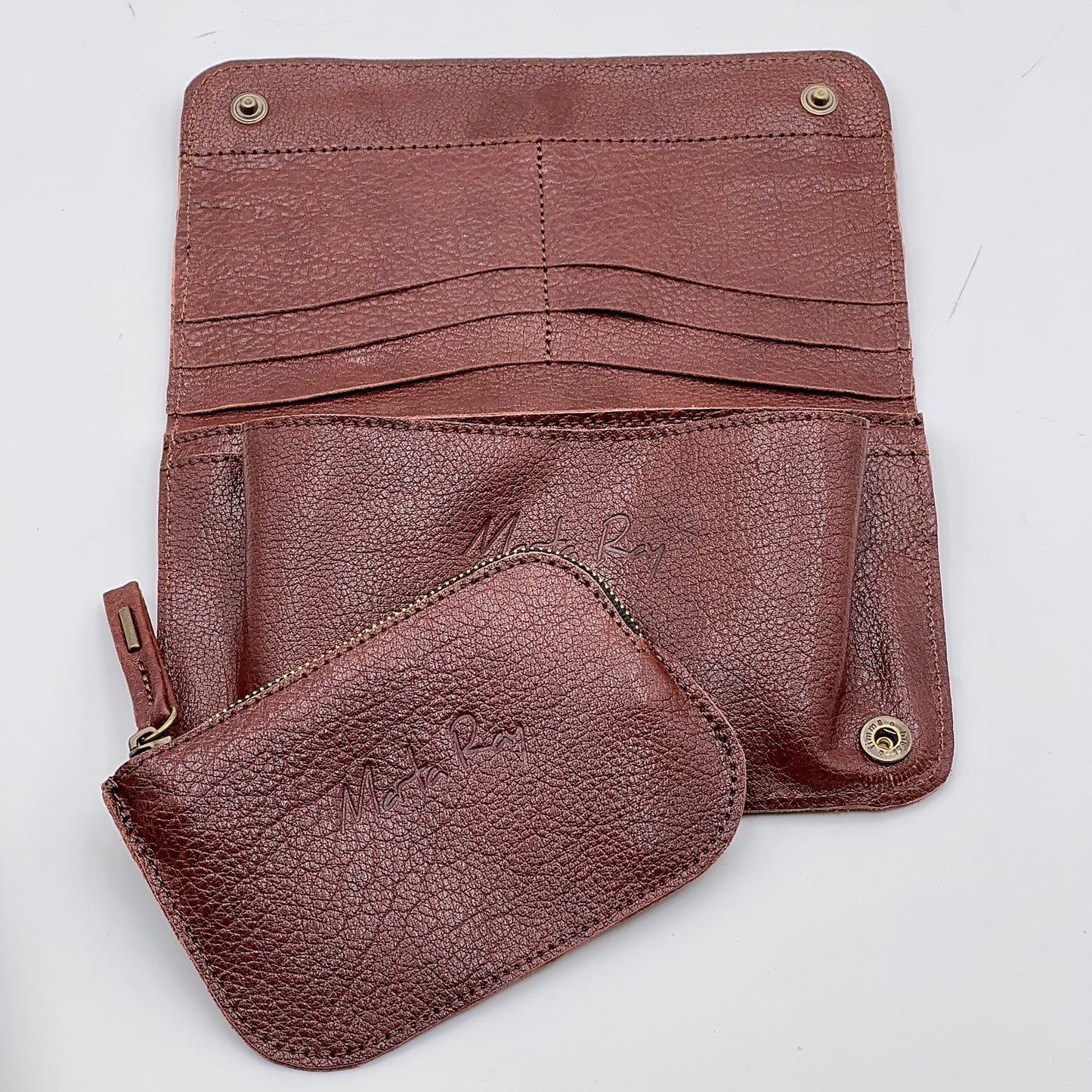 Kiki wallet long beach mud - brown leather wallet