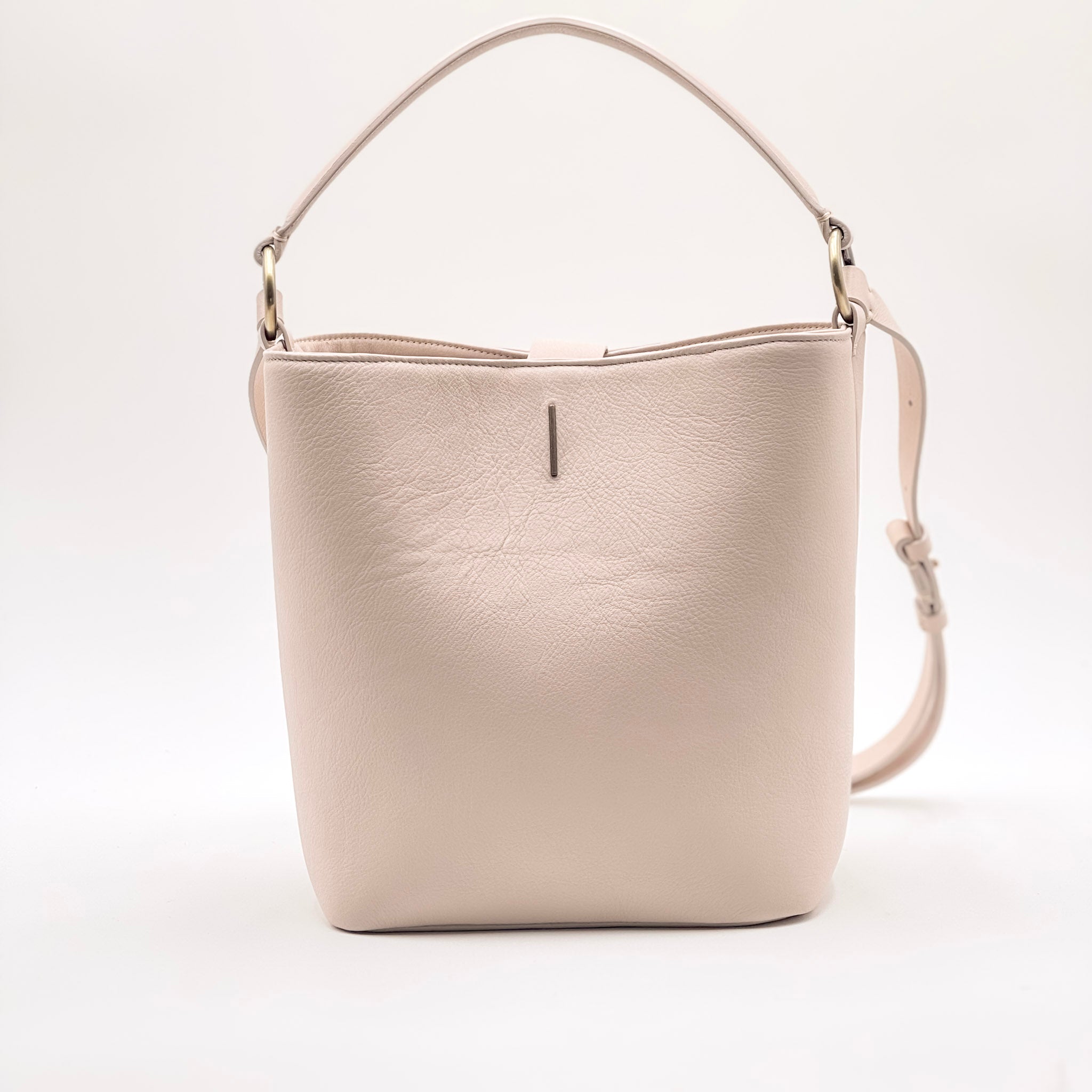 Minsk mousse latte macchiato - white soft leather shoulder and shoulder bag