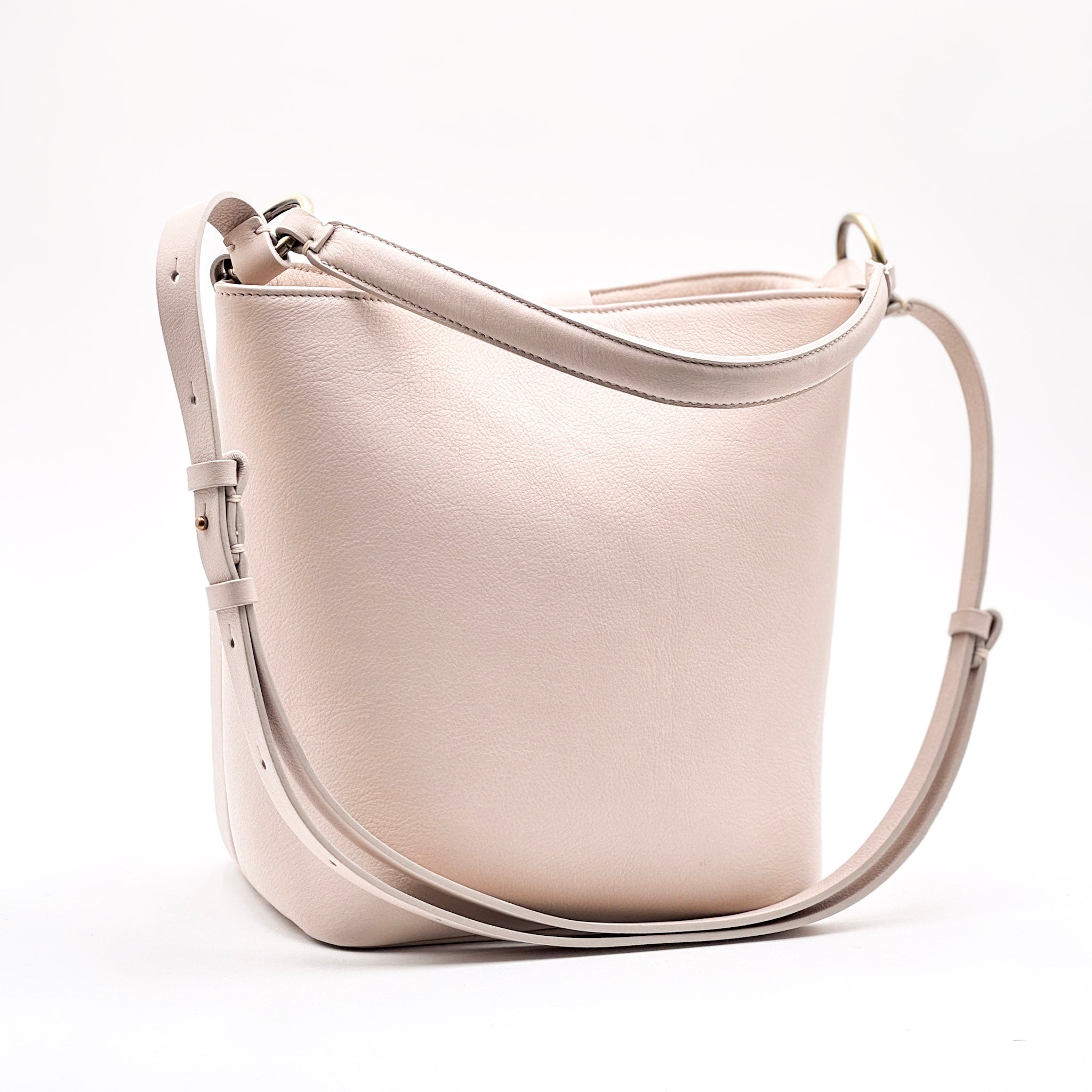 Minsk mousse latte macchiato - white soft leather shoulder and shoulder bag