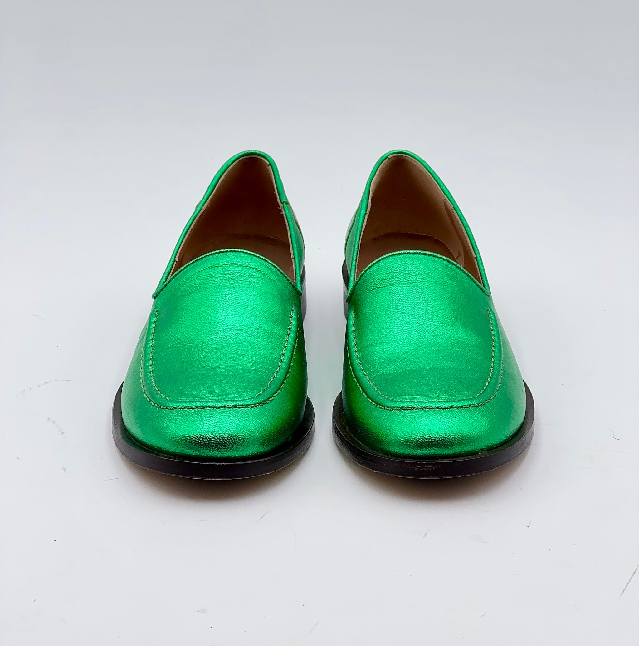 Cosima green laminated nappa moccasin