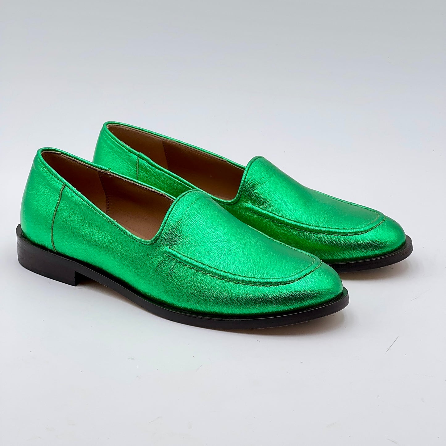 Mocassino Cosima nappa laminata verde