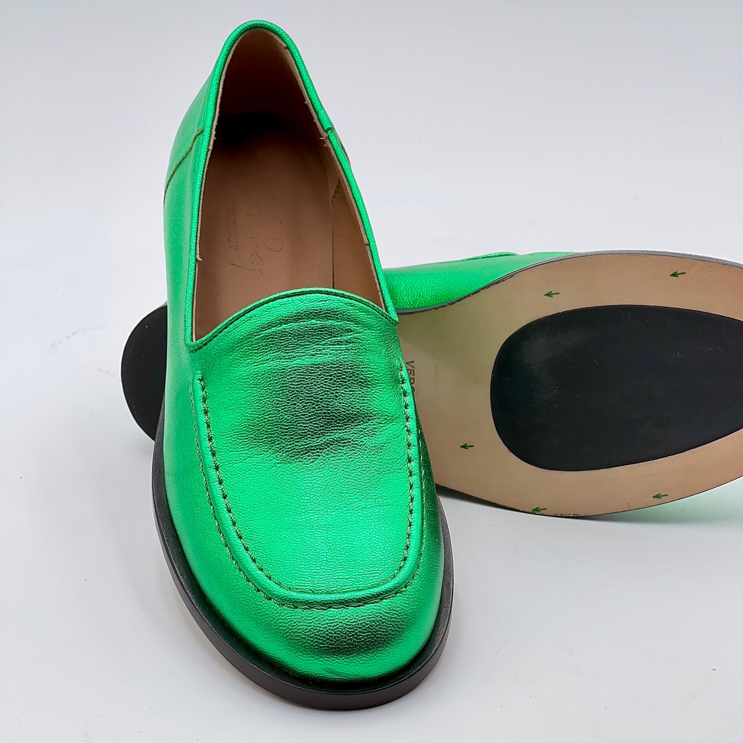 Mocassino Cosima nappa laminata verde