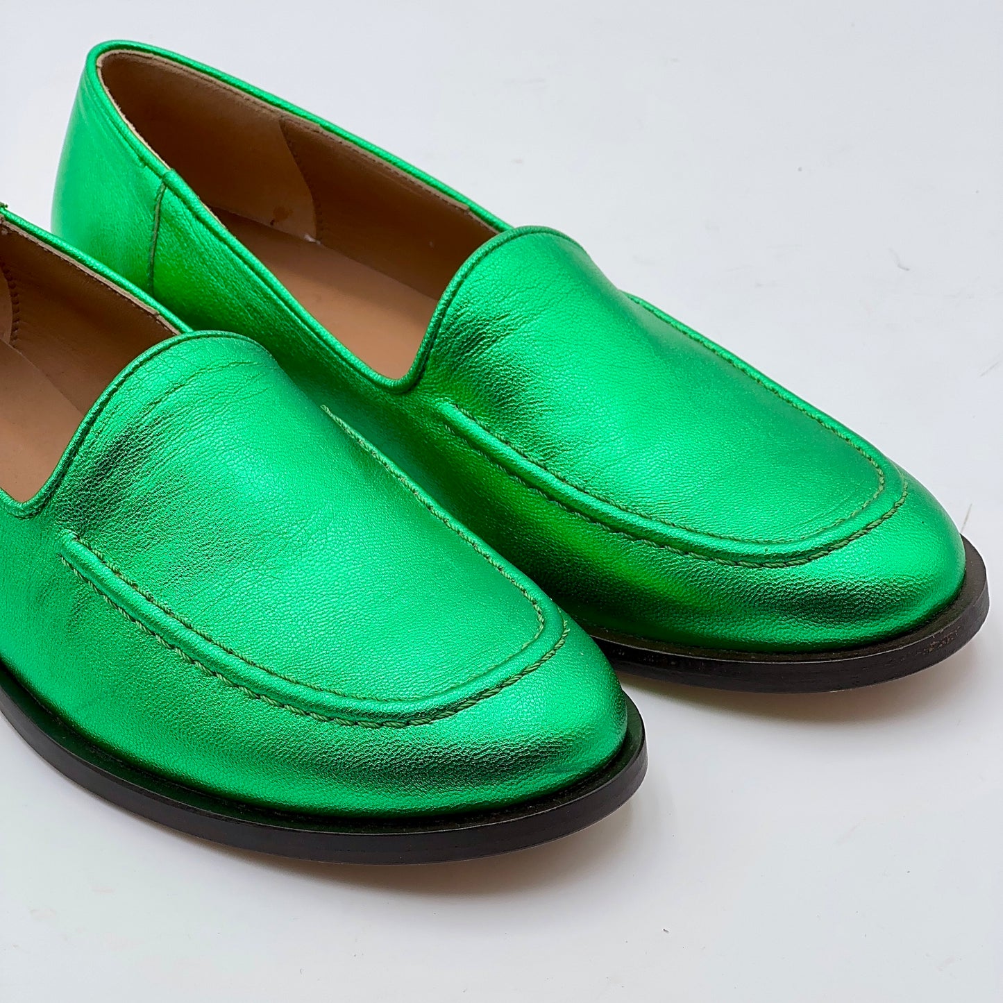 Mocassino Cosima nappa laminata verde