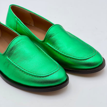 Mocassino Cosima nappa laminata verde