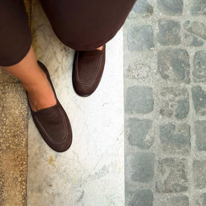 Cosima long beach moccasin in dark brown