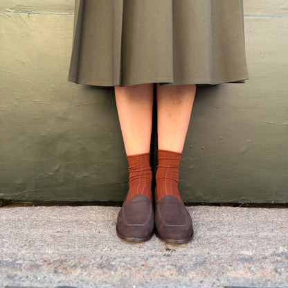 Cosima long beach moccasin in dark brown