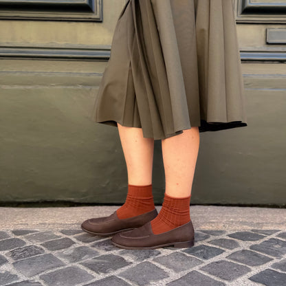 Cosima long beach moccasin in dark brown