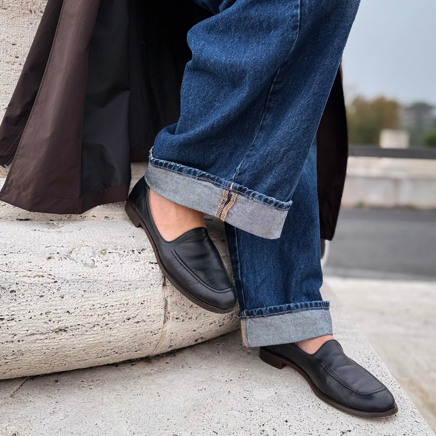 Cosima black nappa moccasin 