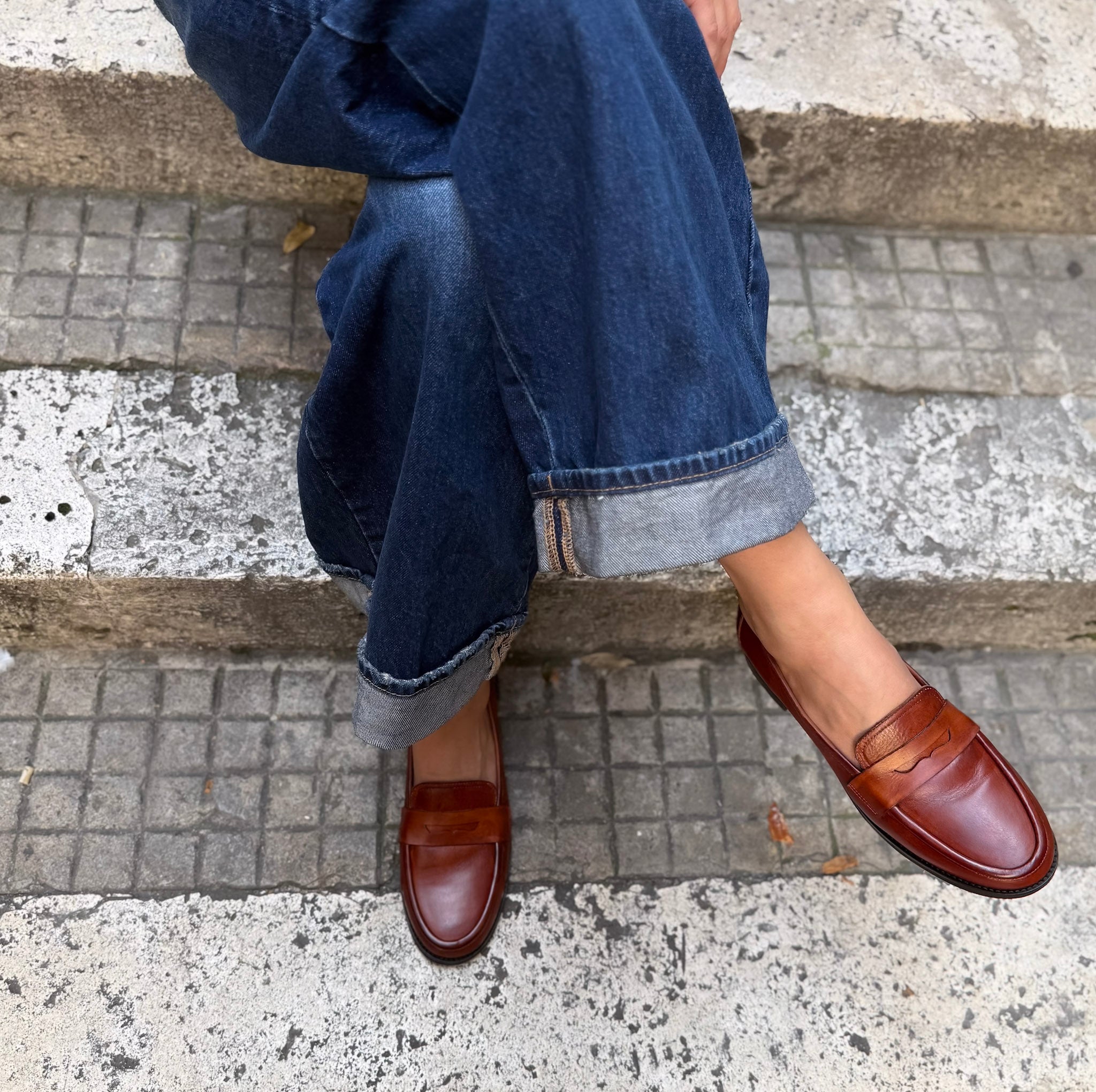 Mocassino Elena invecchiato corteccia