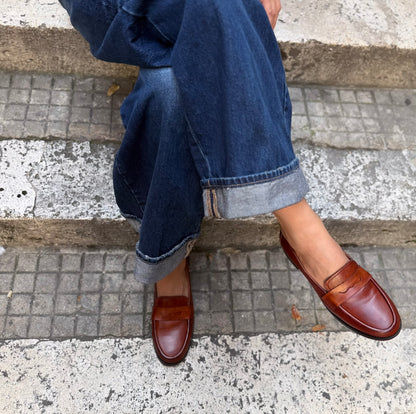 Mocassino Elena invecchiato corteccia