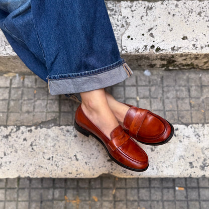 Mocassino Elena invecchiato corteccia