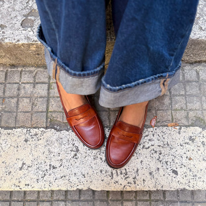 Mocassino Elena invecchiato corteccia