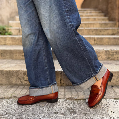 Mocassino Elena invecchiato corteccia