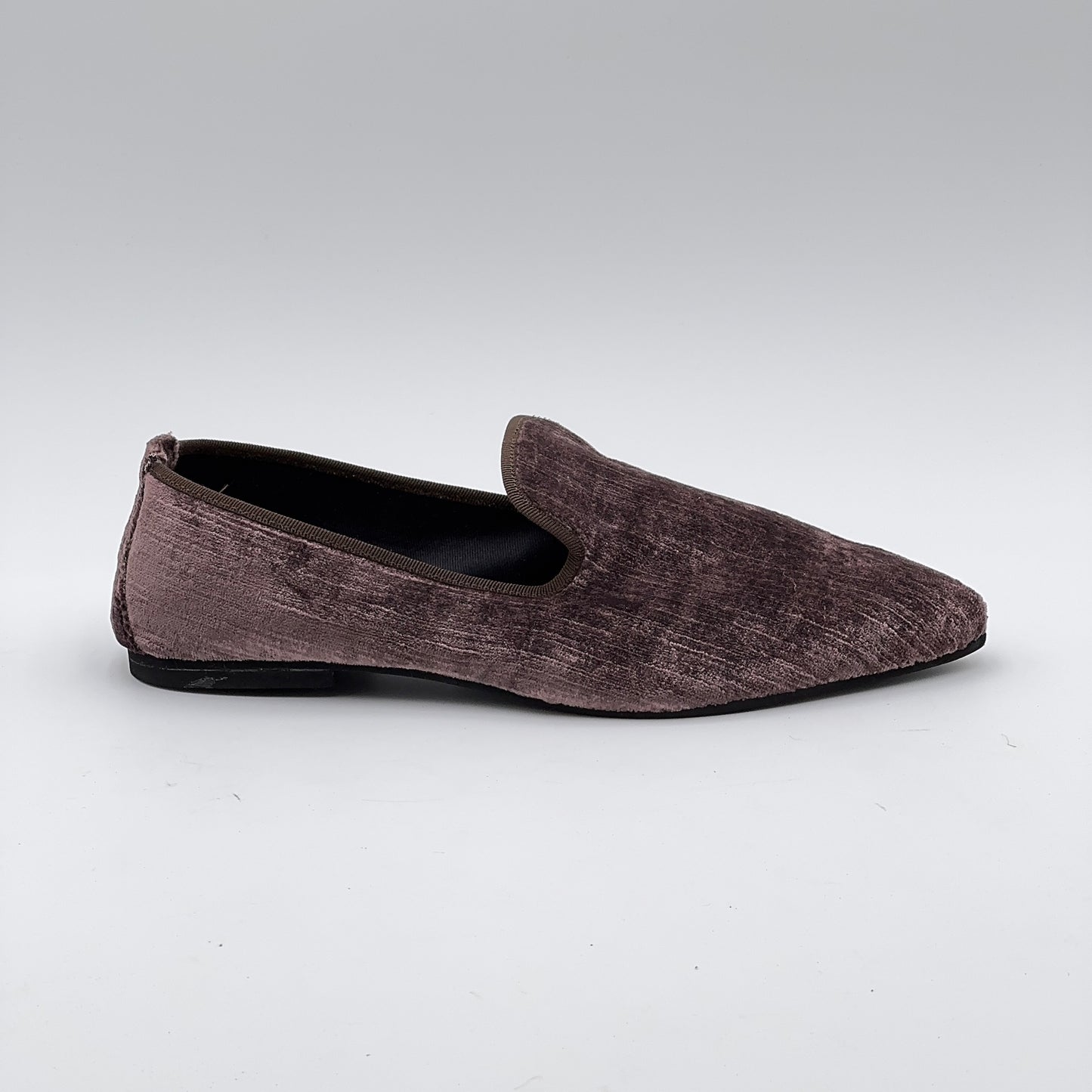 Pantofola Lea velluto perla marrone