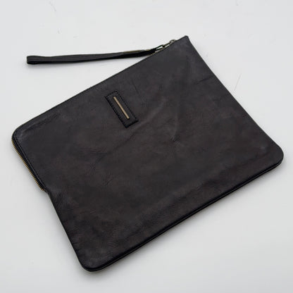 Pia Large black mousse - black leather purse