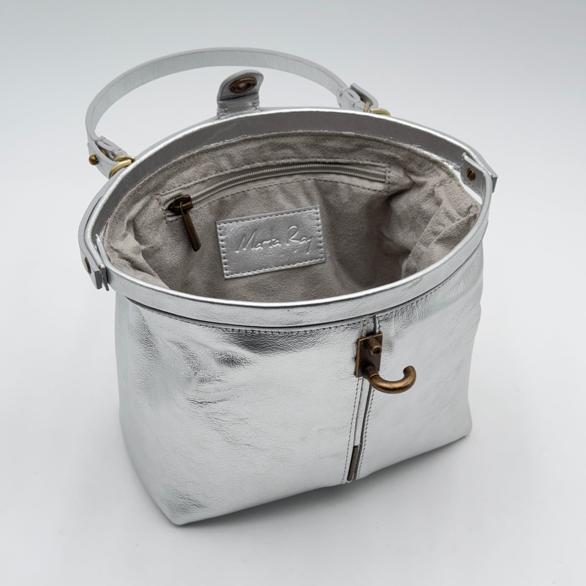 Pouf Medium laminato argento