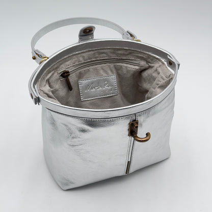 Pouf Medium laminato argento