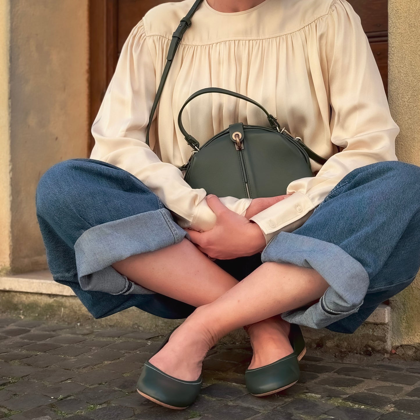Pouf Medium mousse cardo marino