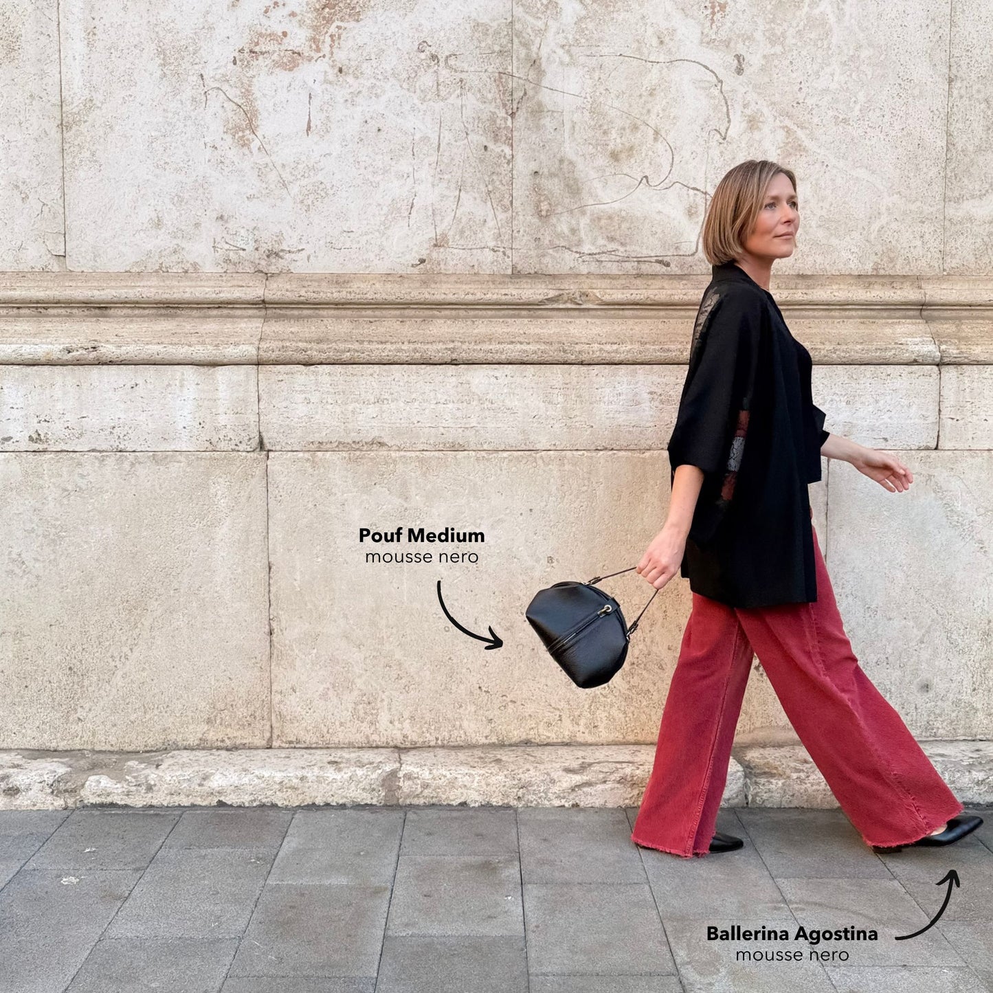 Pouf Medium mousse nero